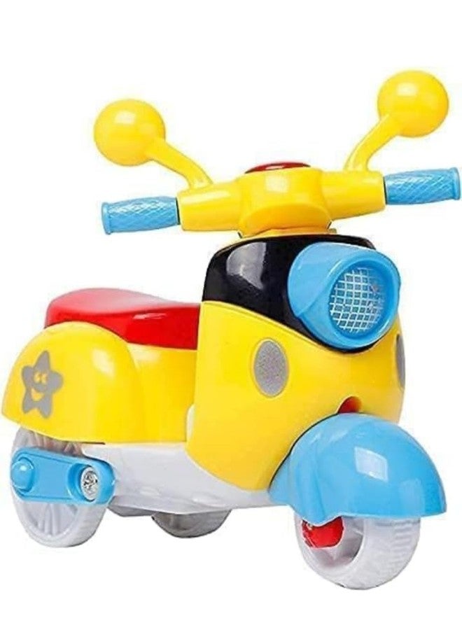 Manos Kids Toy Scooter, Colorful Push Along Vehicle with Star Design, Yellow and Blue Pack of 2 - Image 4